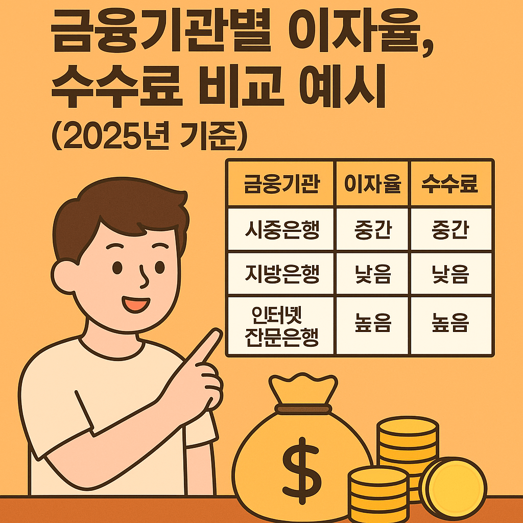 금융기관별 이자율, 수수료 비교 관련 사진