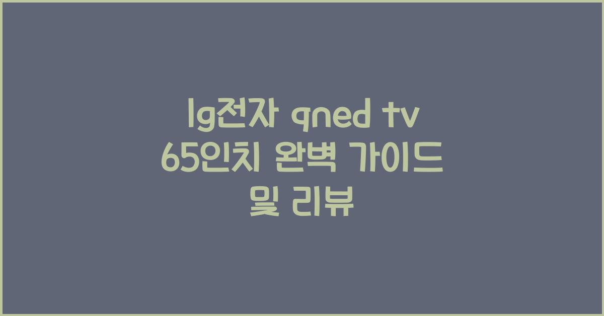 lg전자 qned tv 65인치
