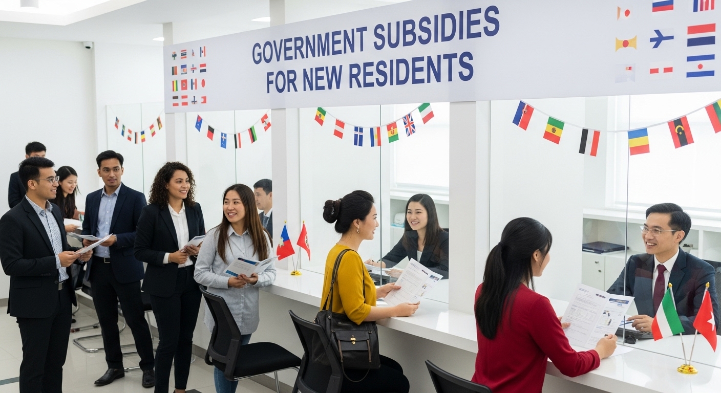 정부지원금을 신청하러 오는 외국인