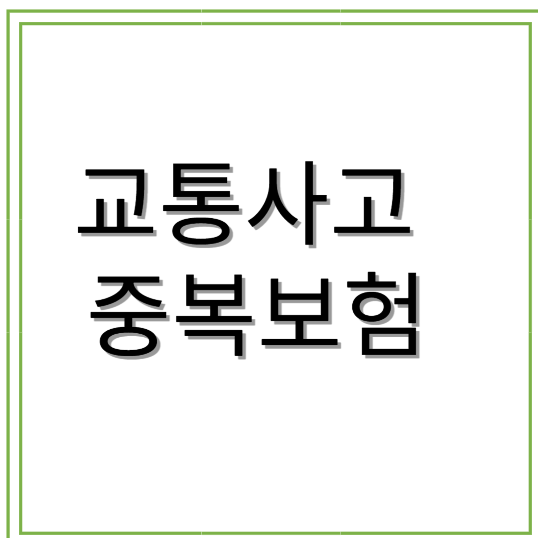 교통사고 중복보험 대비법