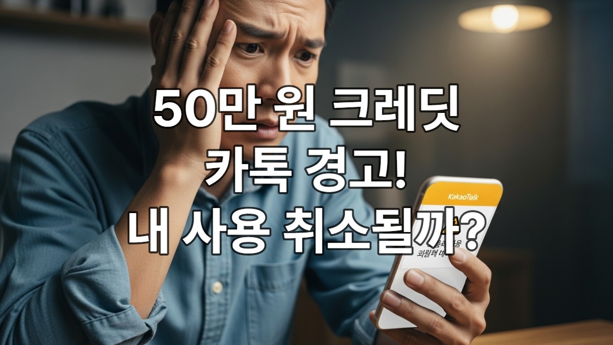 50만 원 크레딧/카톡 경고!/내 사용 취소될까?