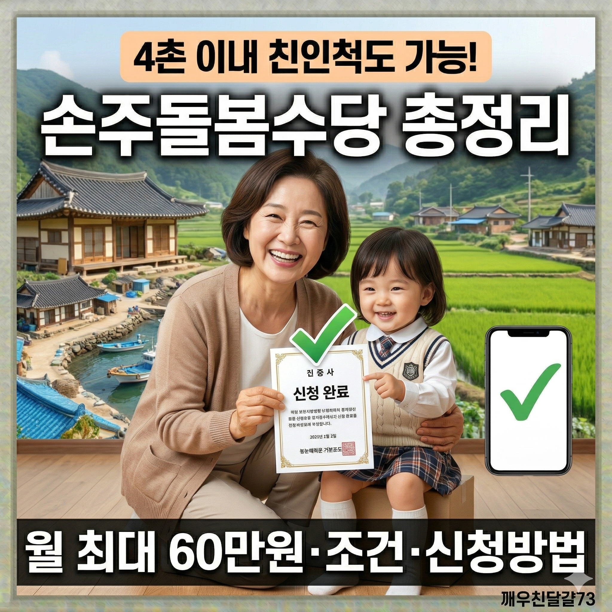 2026년 손주돌봄수당 총정리 &mdash; 월 최대 60만원&middot;조건&middot;신청방법&middot;주의사항