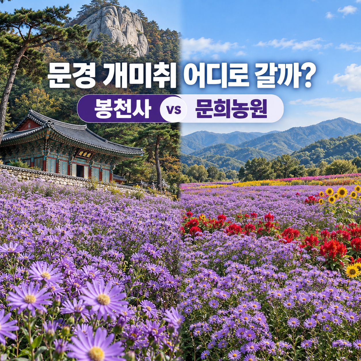 문경여행, 개미취 꽃구경 어디로 갈까? 유료 봉천사 vs 무료 문희농원