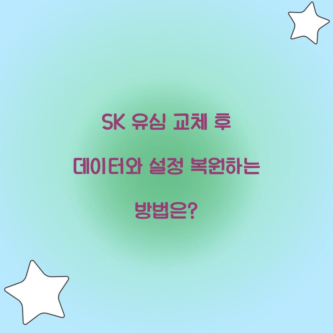 SK 유심 교체 후 데이터와 설정 복원하는 방법
