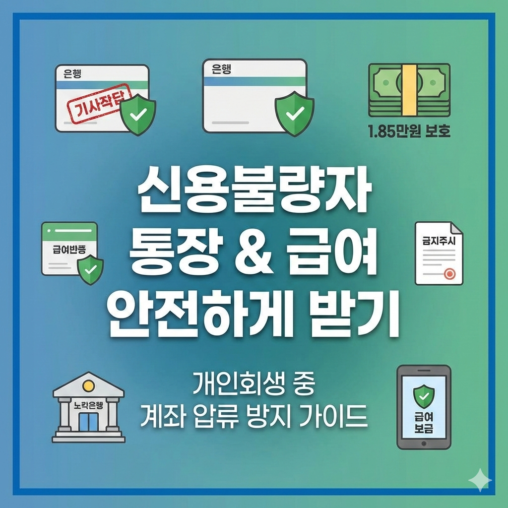 신용불량자 통장 개설 개인회생 중 급여 수령 방법과 압류 방지 가이드
