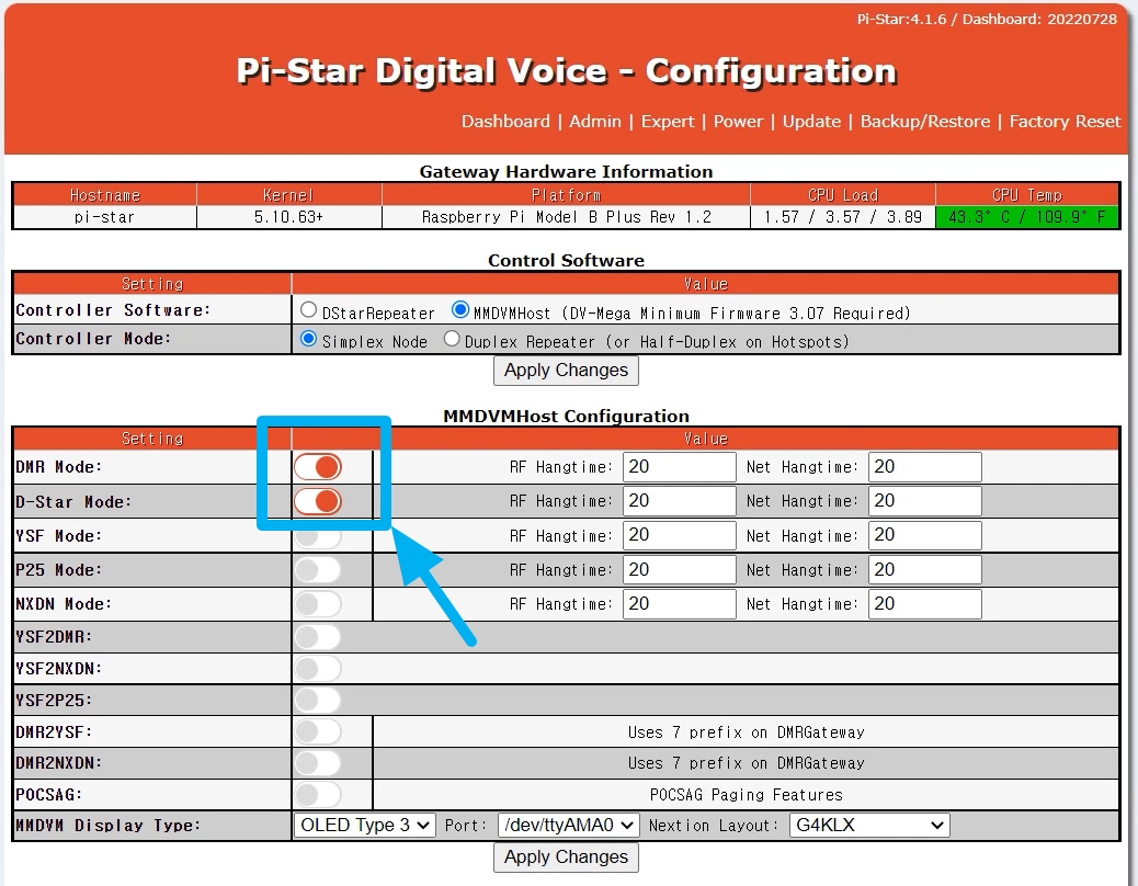 PI-STAR DMR활성화