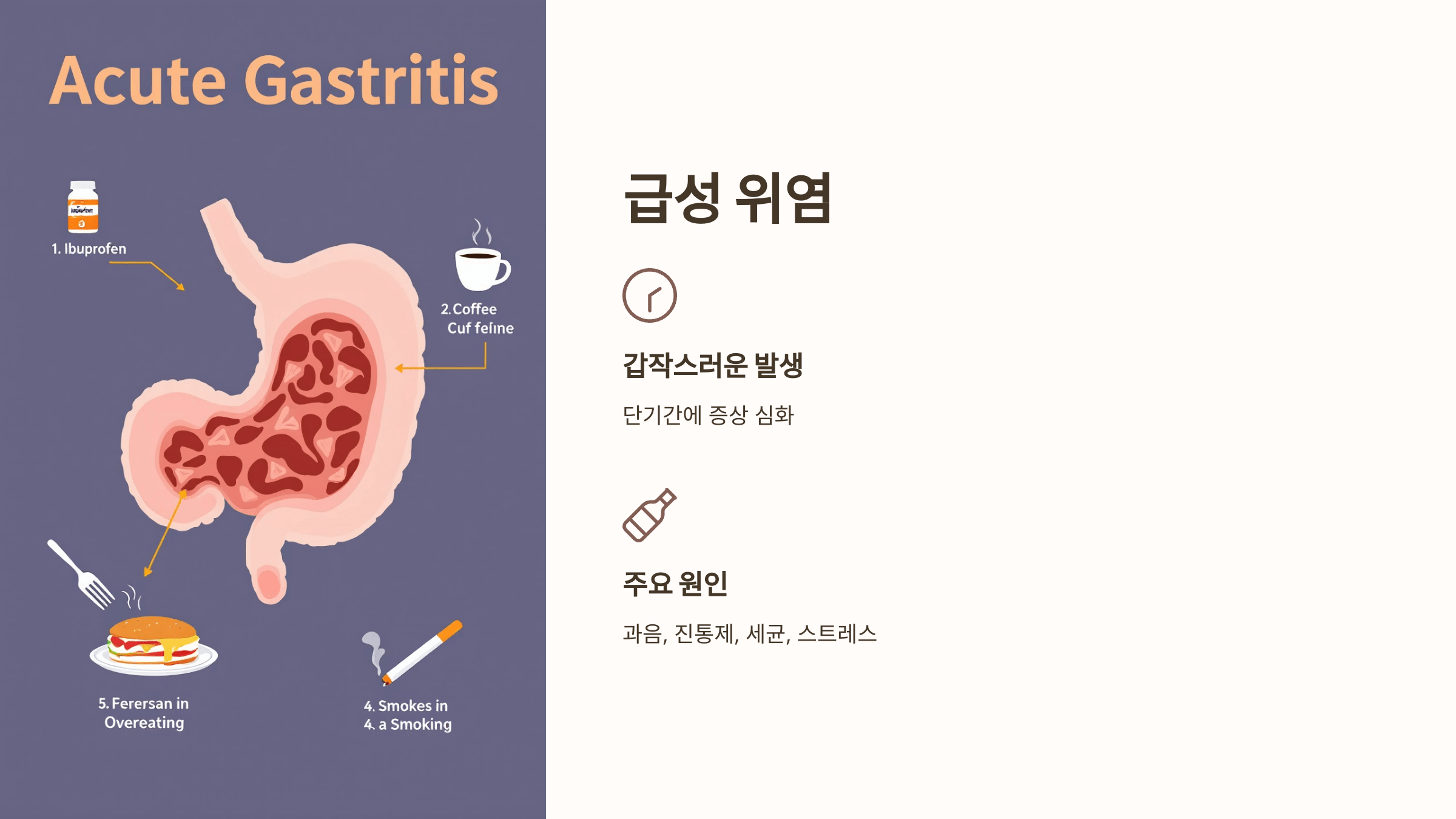 위염 초기증상 사진입니다.