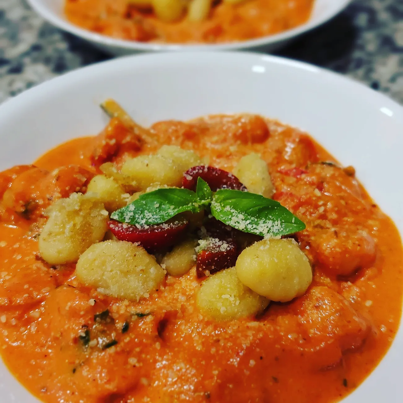 주키니 호박, 새우, 로제 뇨끼