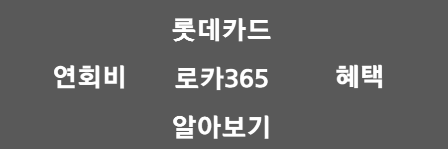 롯데 로카365 카드