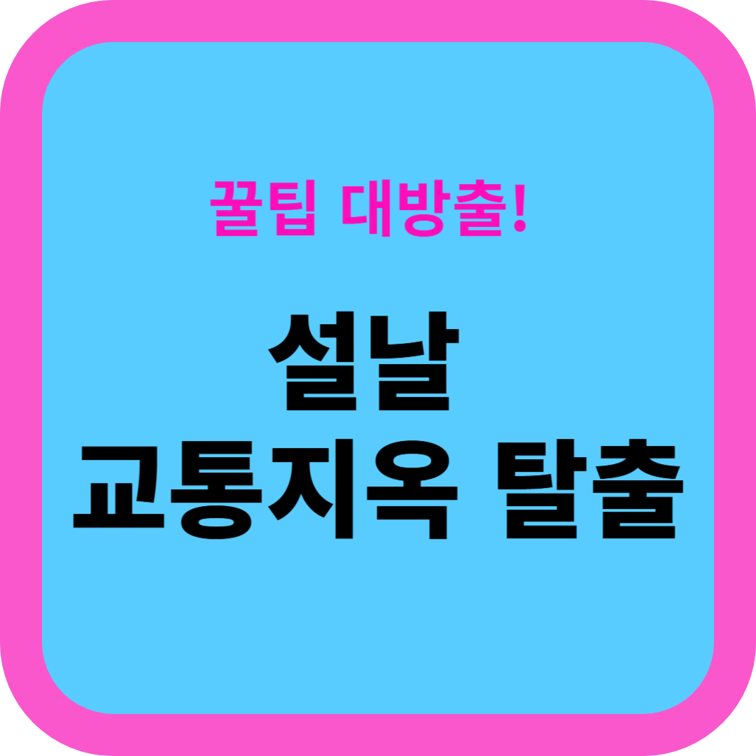 설날 교통지옥 탈출