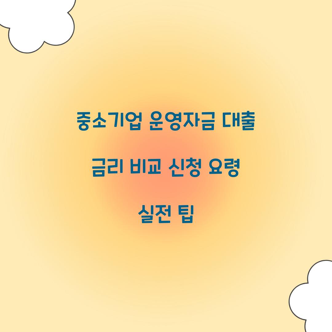 중소기업 운영자금 대출