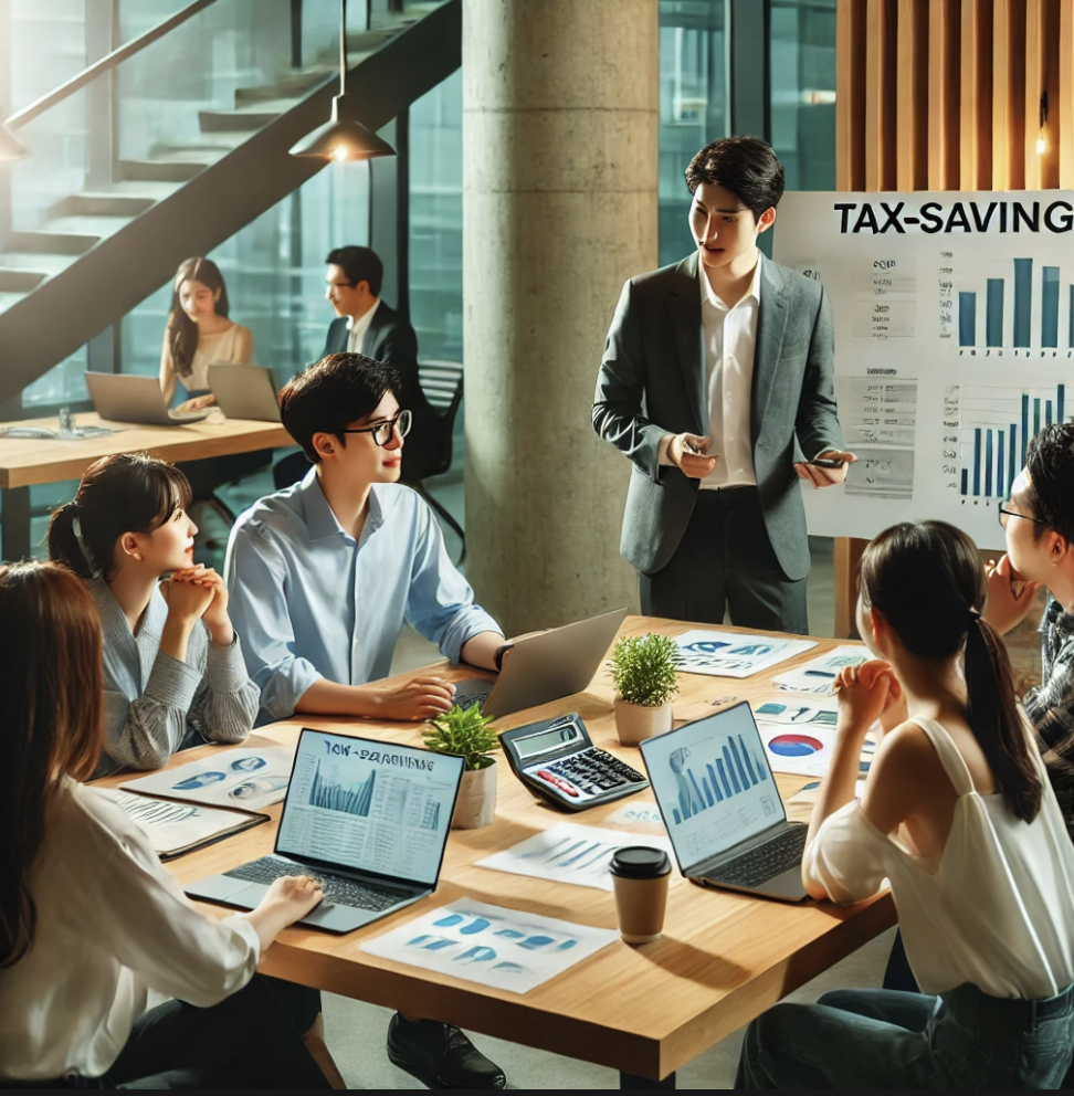 중소기업 절세 전략을 논의하는 청년 창업가들