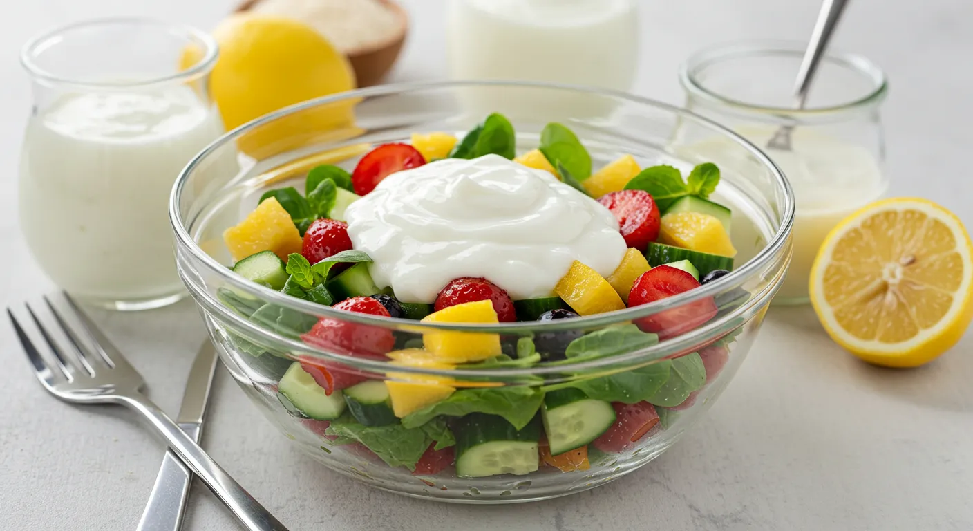 신선한 채소와 재료로 가득 찬 맛있어 보이는 다이어트 샐러드