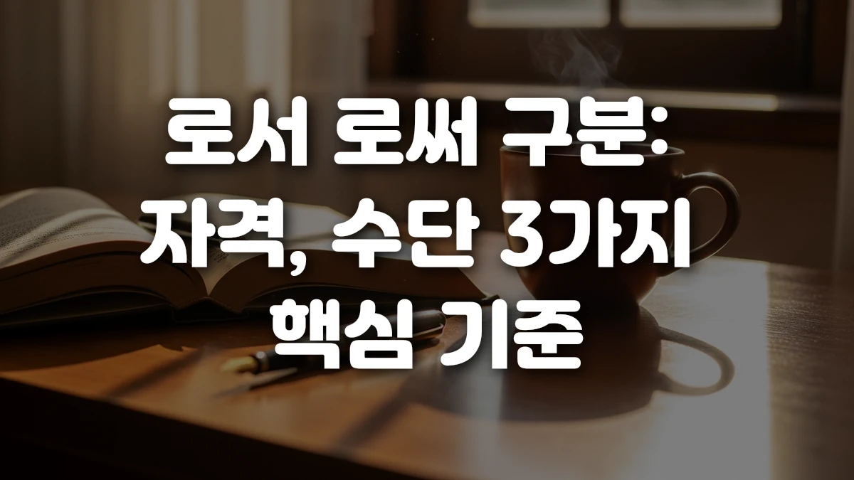 로서 로써 구분 자격 수단 3가지 핵심 기준