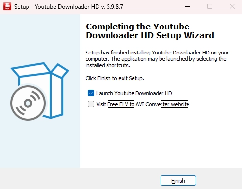 설치 완료 후 웹사이트 방문 체크 해제