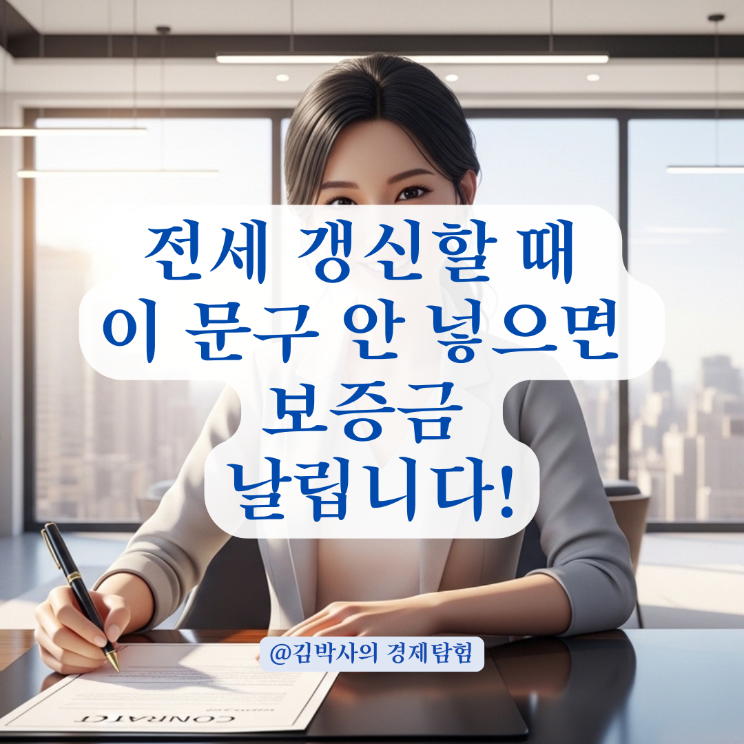 전세 갱신 계약 시 임차인 보호를 위한 필수 특약 문구만 정리했습니다!