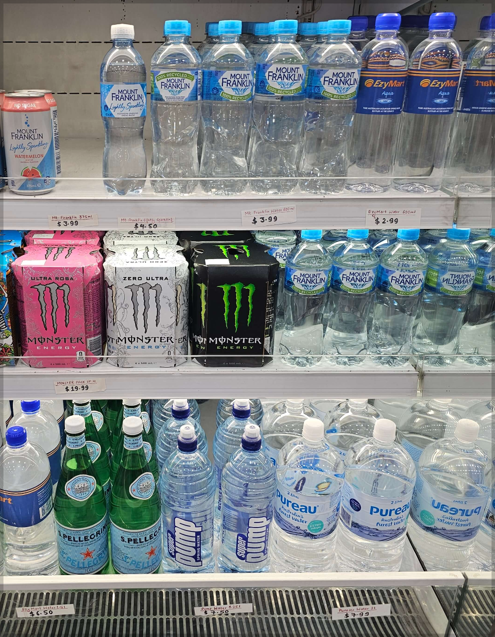 호주 생수 가격