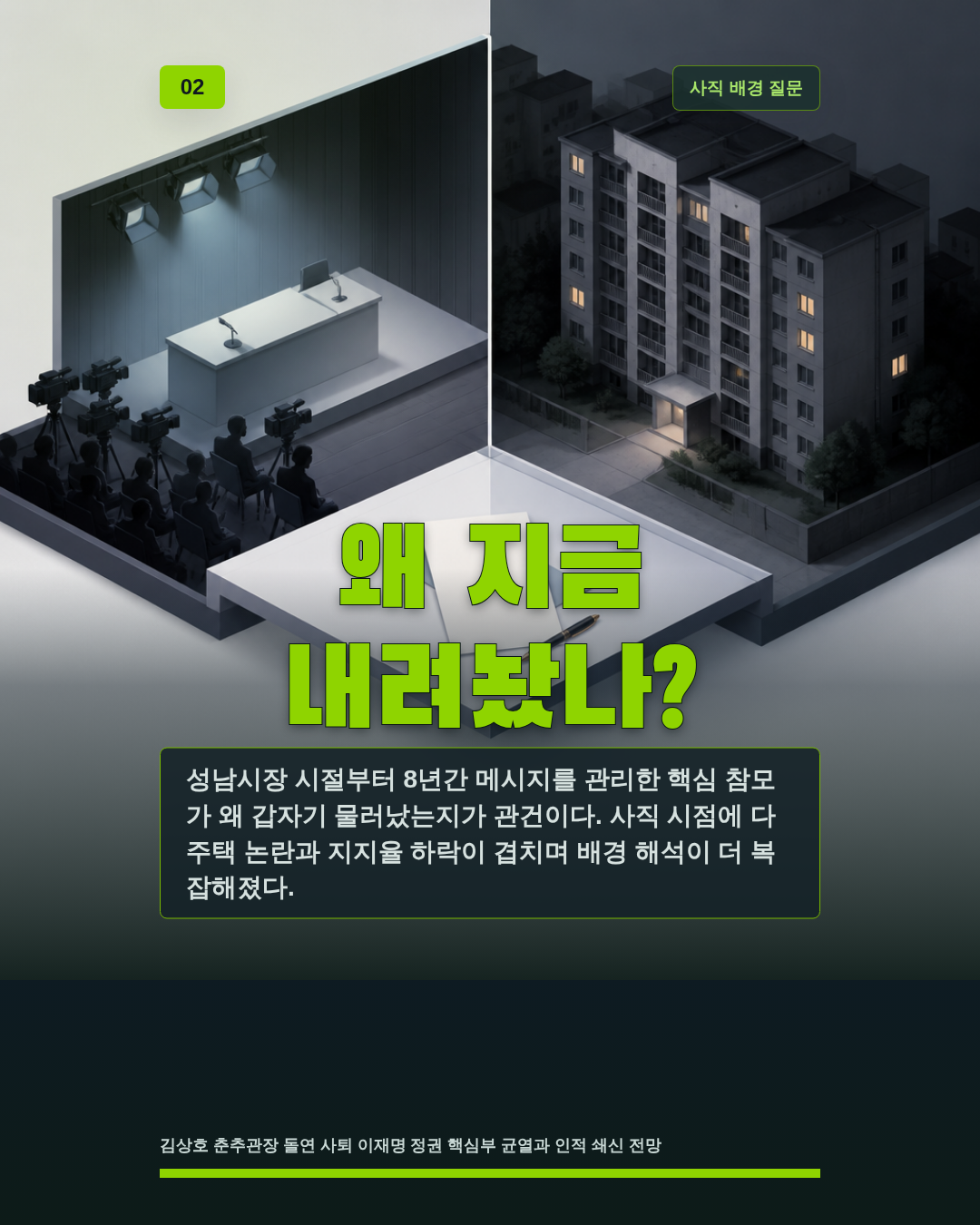왜 지금 내려놨나?