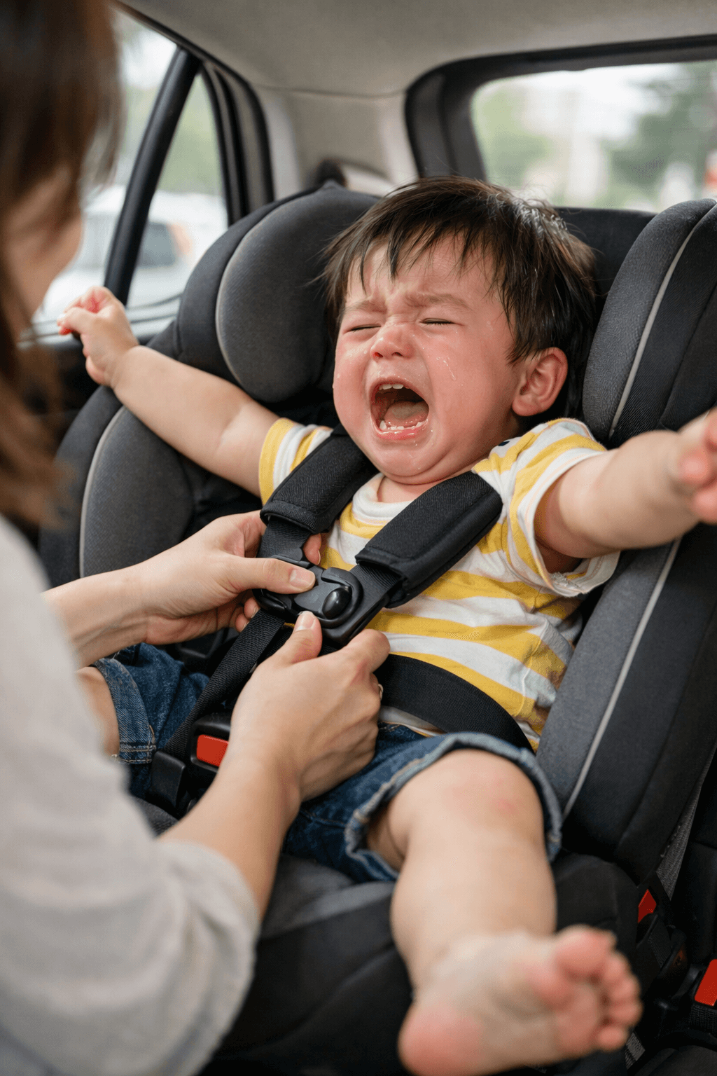 싫어,안타,카시트에 안타려고 하는아이