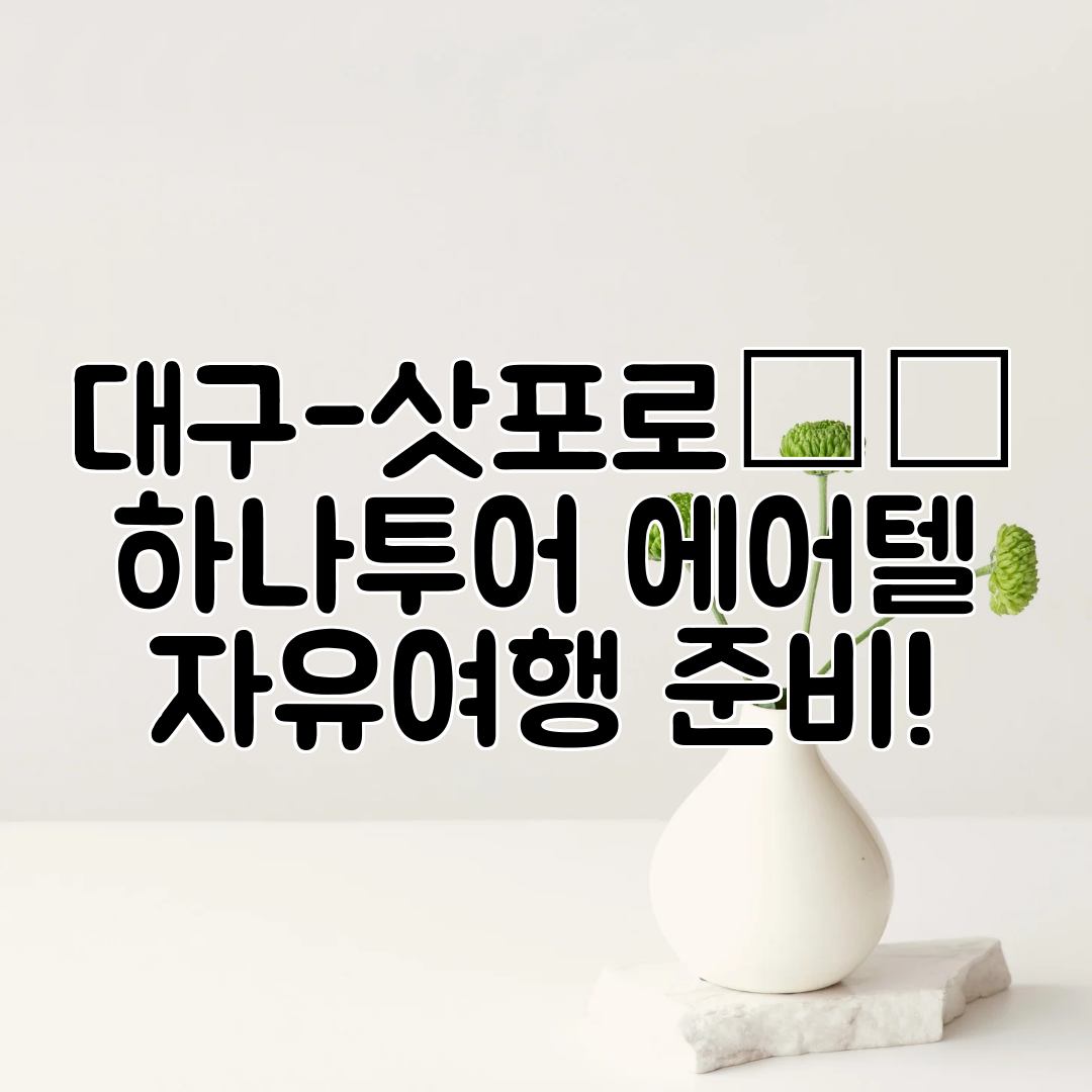 대구-삿포로✈️ 하나투어 에어텔 자유여행 준비!
