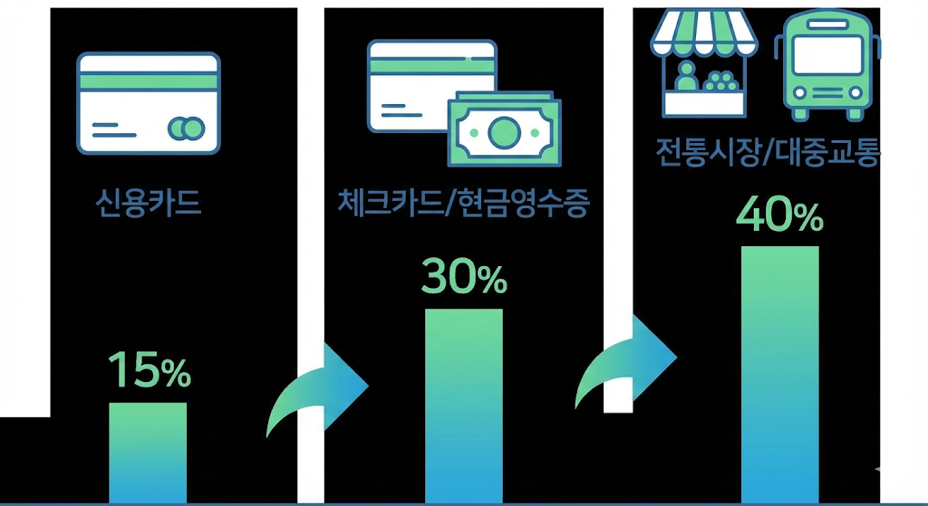 신용카드 소득공제 계산 공식과 공제율