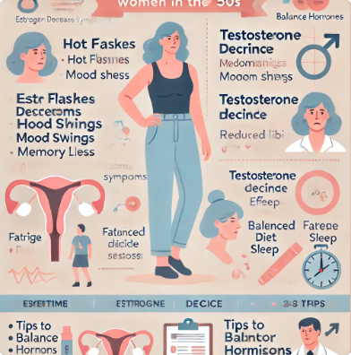 50대 여성 호르몬 변화와 균형 관리 실천 방법을 설명하는 인포그래픽 이미지