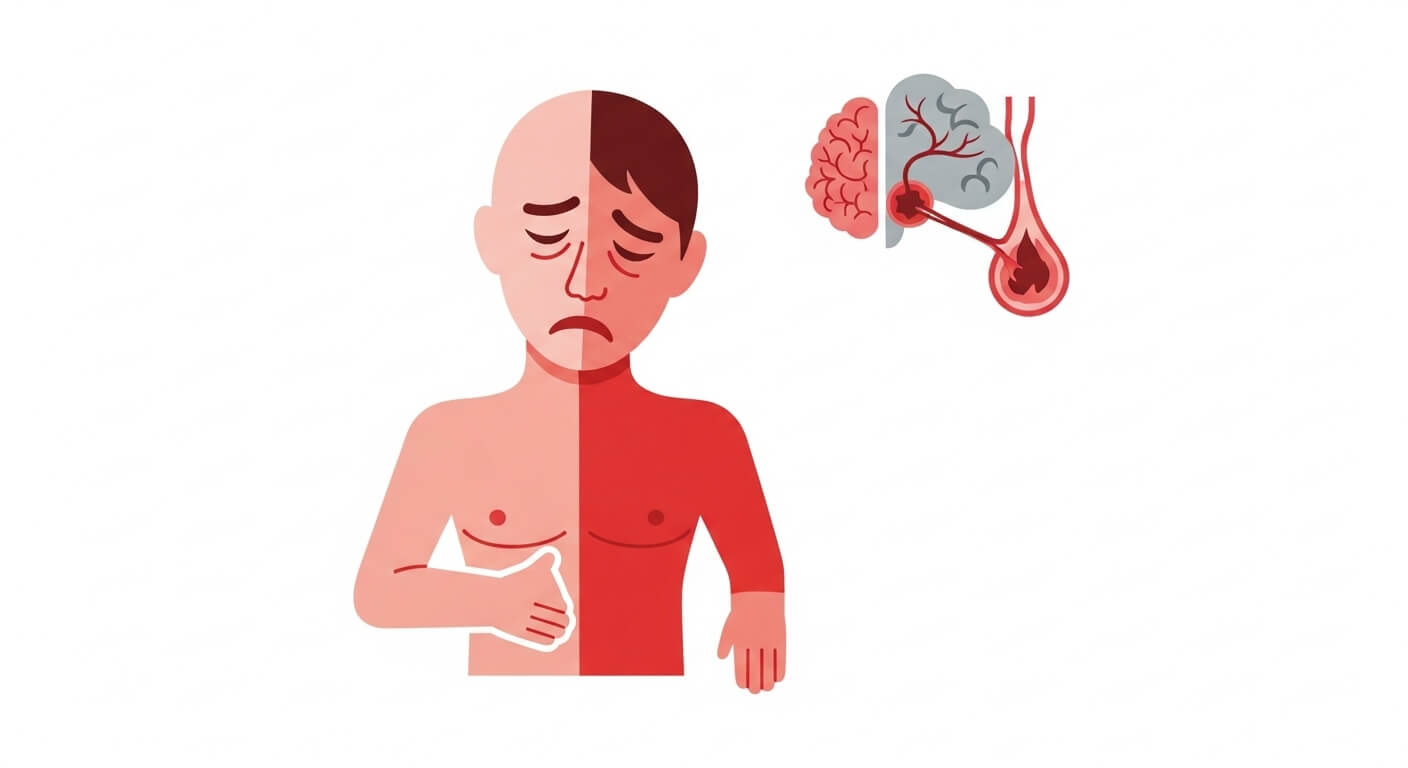 신체 한쪽 마비 – 얼굴·팔·다리 감각 저하