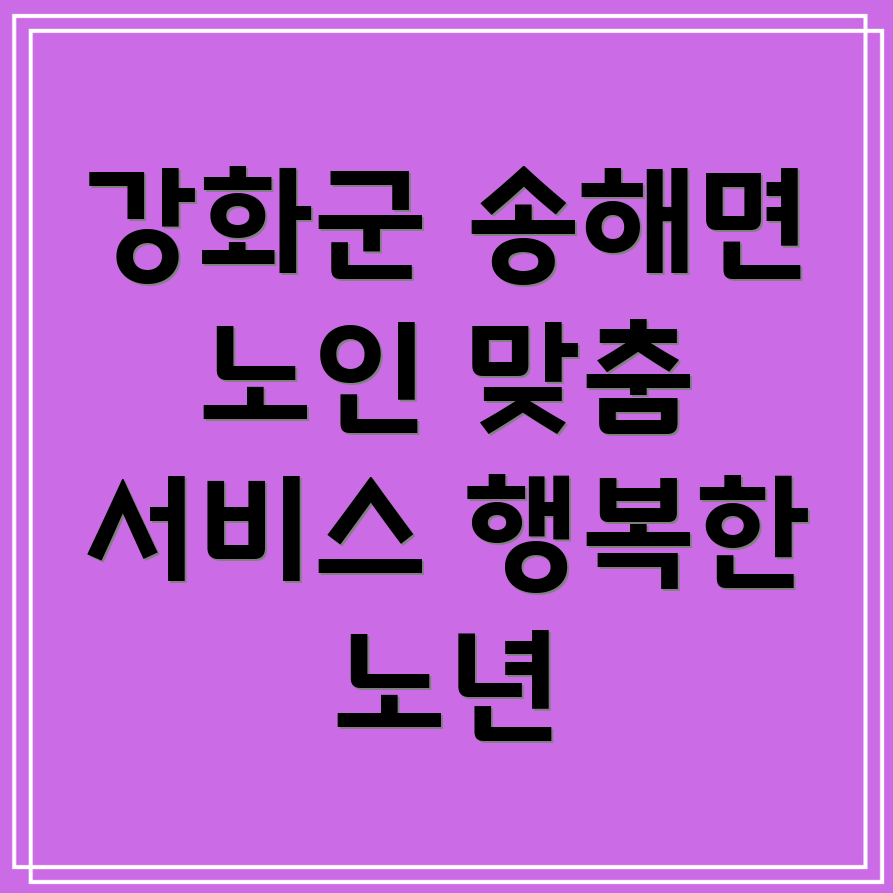 강화군 송해면 노인 맞춤형 서비스