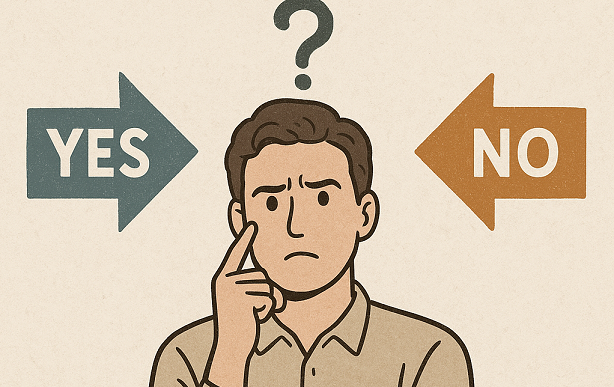 결정을 고민하는 사람