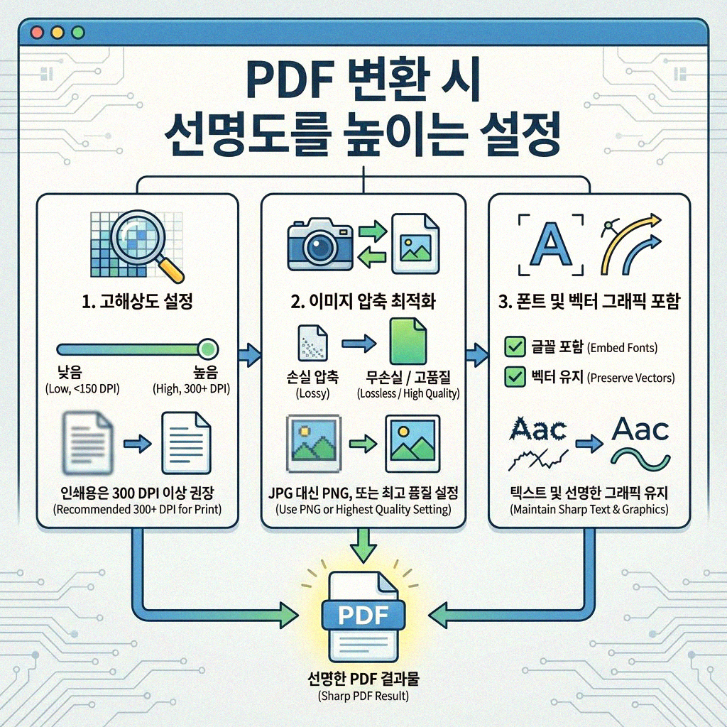 PDF 저장 후 글자가 흐릿하게 나올 때 선명하게 되돌리는 방법