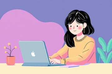 에너지 바우처 PC로 신청하는 여성