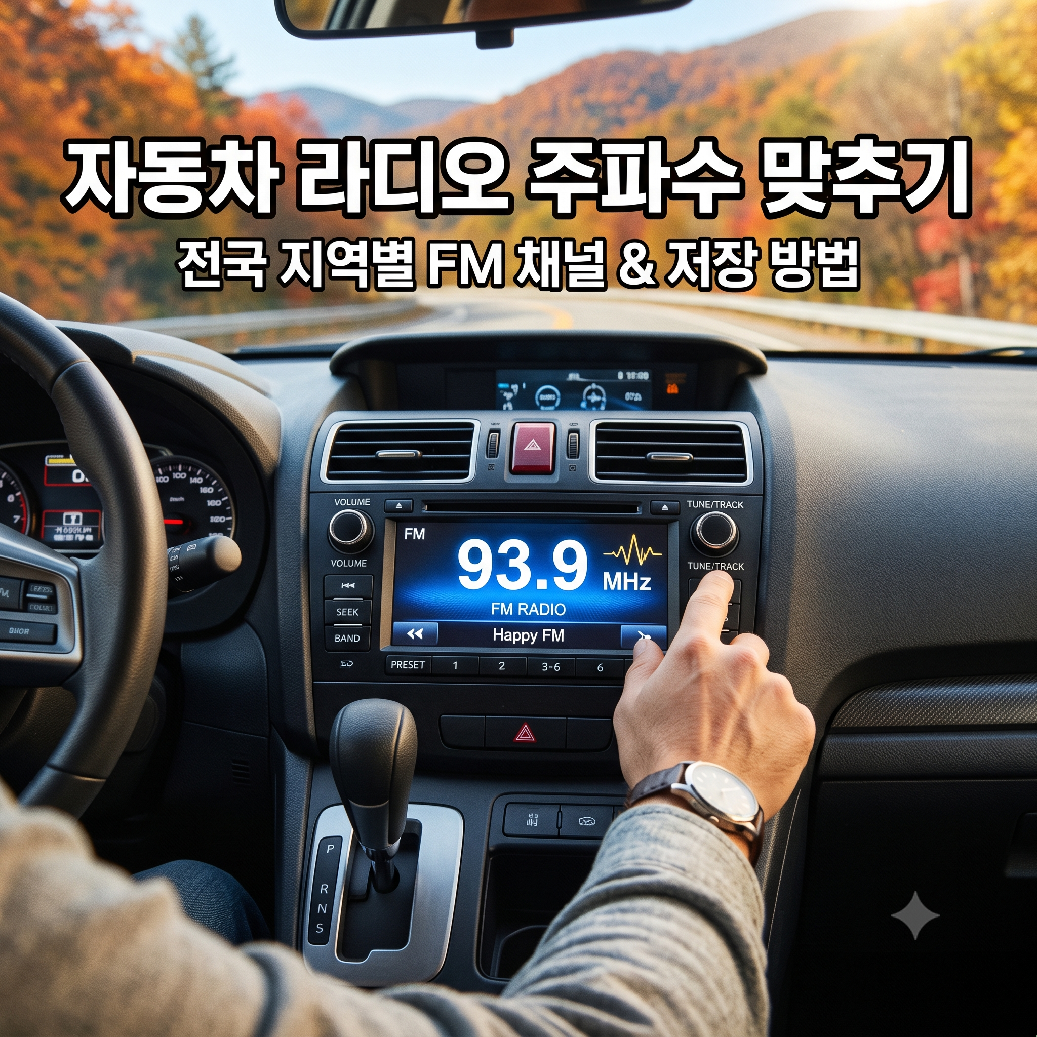자동차 라디오 주파수 맞추기 및 저장 방법 (지역별 FM 주파수 표)
