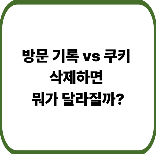 방문 기록 삭제하면 쿠키도 지워질까 : 차이 완벽 비교