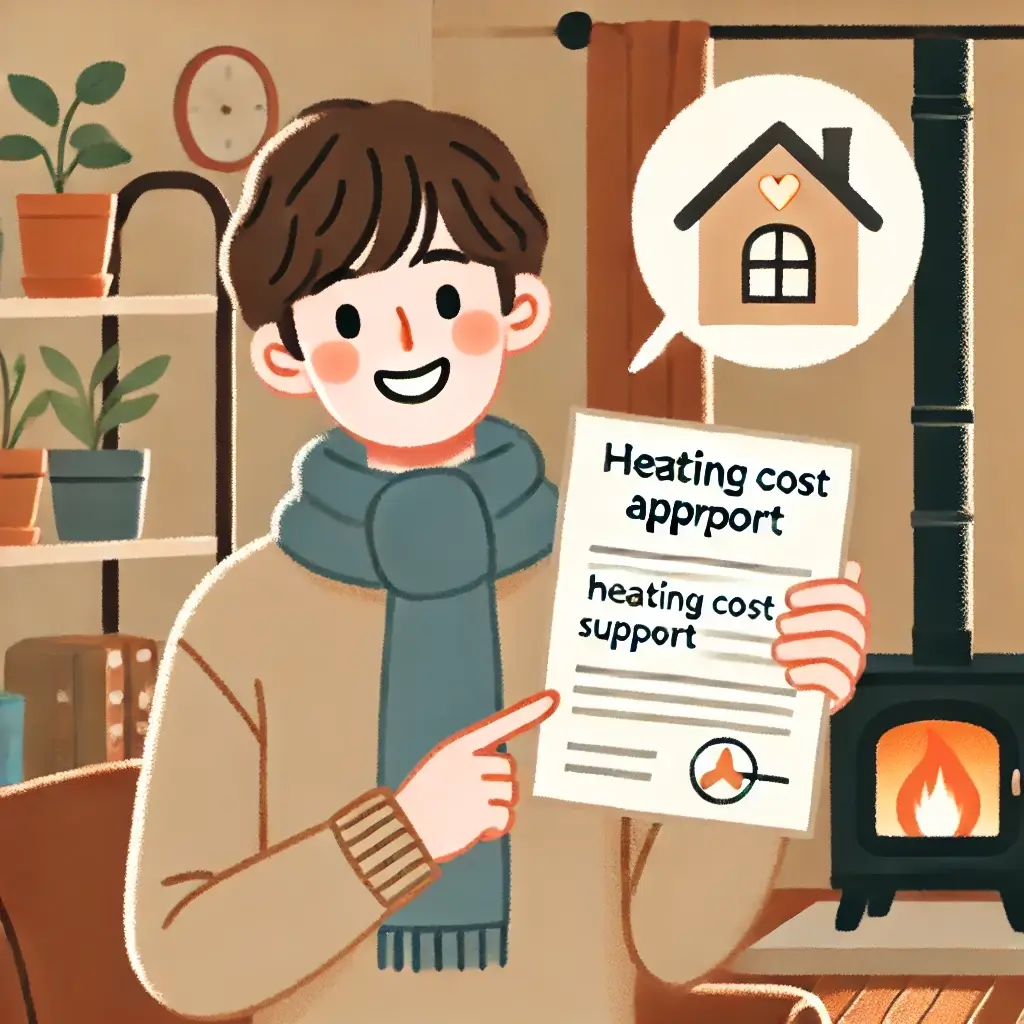 난방비 지원을 받고 기뻐하는 청년의 모습