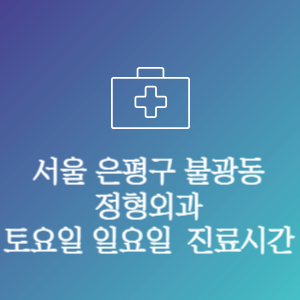 서울 은평구 불광동 정형외과 주말 토요일 일요일 문여는 병원 진료시간