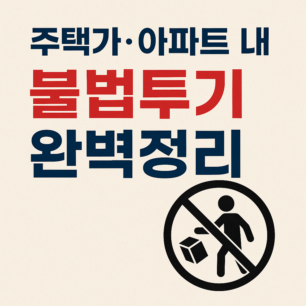 불법투기 벌금 피하려면? 주택가·아파트 내 불법투기 완벽정리