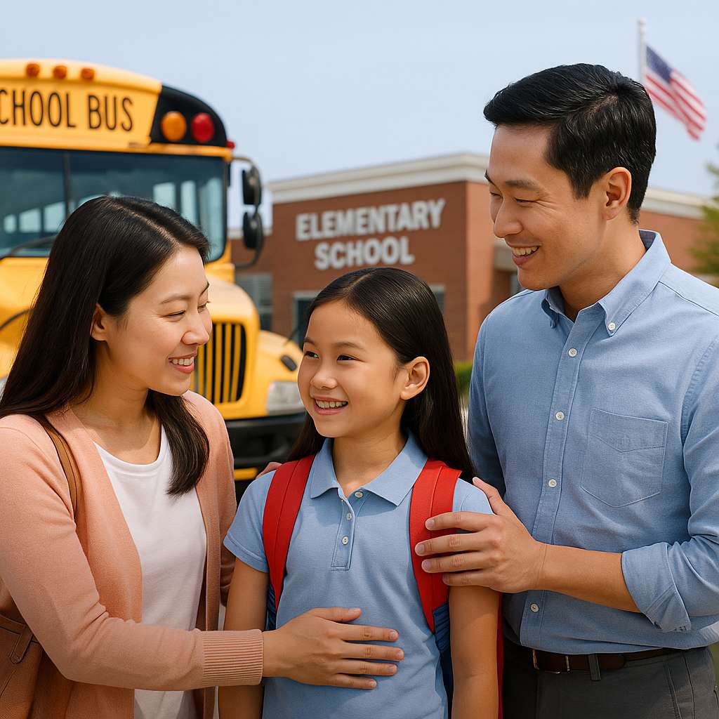 엄마아빠와 첫 입학식날