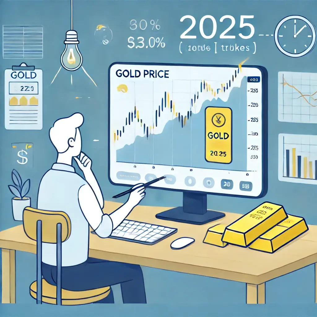 2025년 금 가격 차트를 분석하는 사람