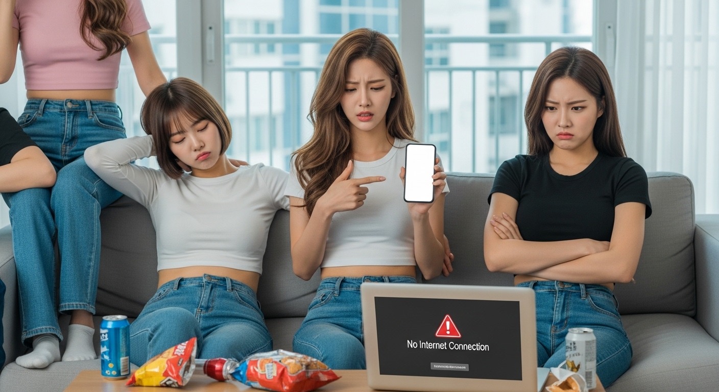 인터넷 먹통을 호소하는 여자들