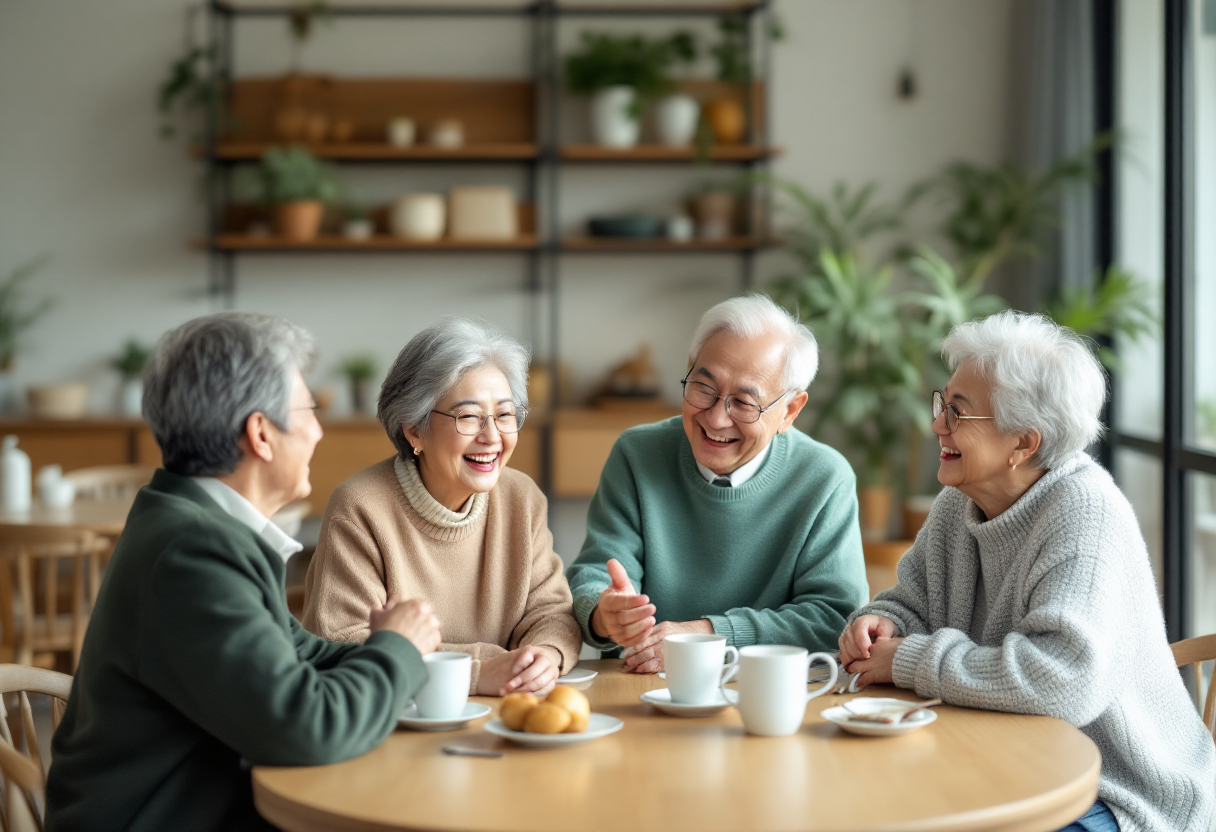 이야기 나누눈 할머니와 할아버지
