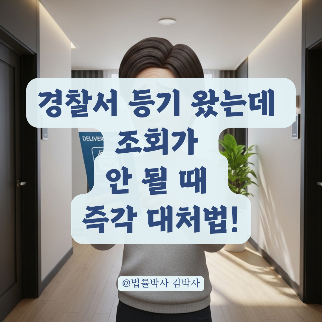 경찰서 등기 부재중인데 킥스 조회 안 될 때 바로 확인해야 할 이것!