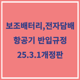 보조배터리 항공기 규정