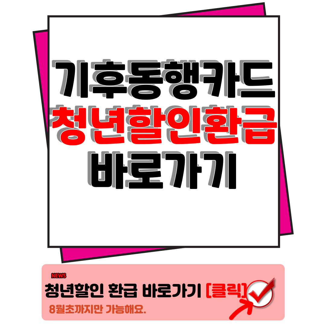 기후동행카드 청년 할인 환급 및 청년연령 재인증 바로가기 1
