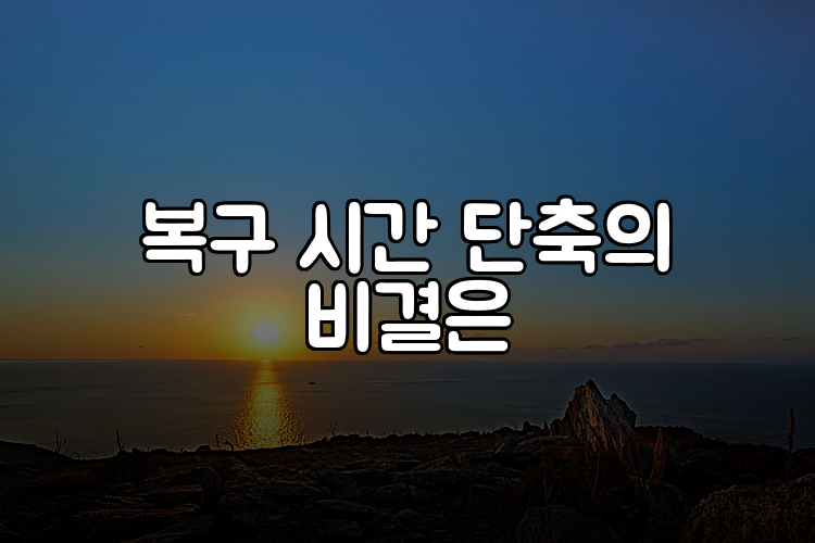 복구 시간 단축의 비결은