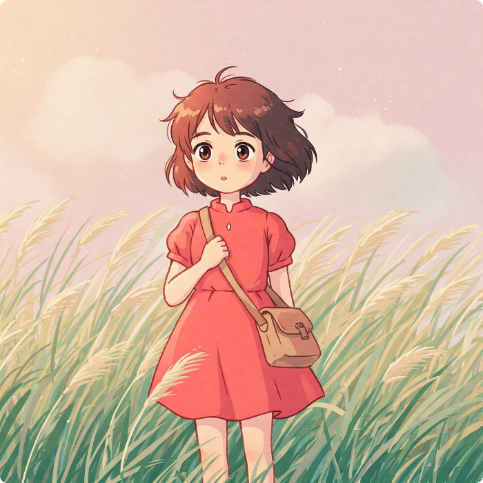 지브리풍 소녀 캐릭터 프롬프트