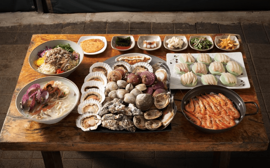 을왕리 조개구이 맛집 " 까치놀 횟집 조개구이 "
 음식 사진