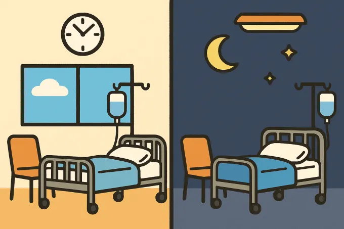병실의 밤 낮 구분하기