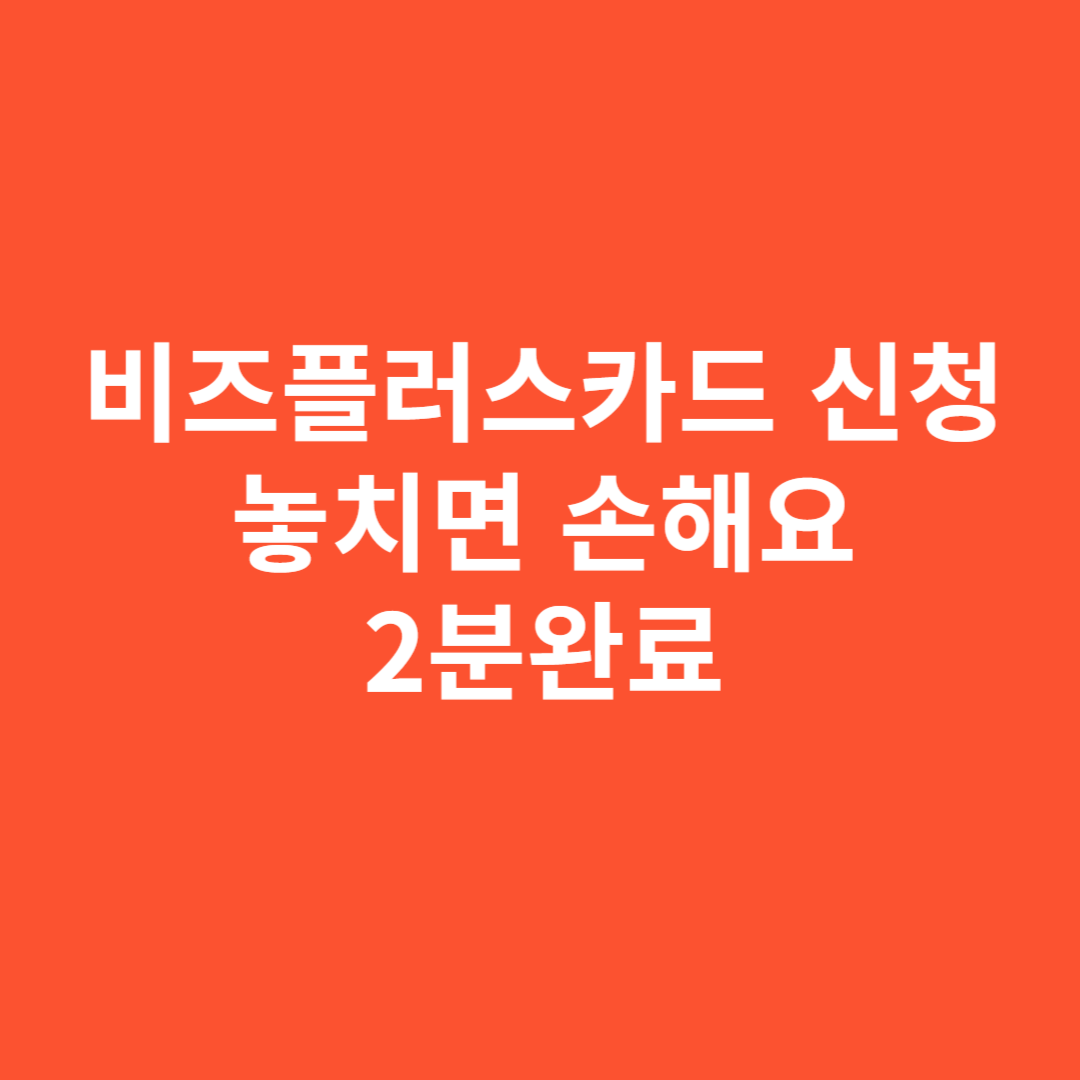 비즈플러스카드 신청 놓치면 손해요 2분완료