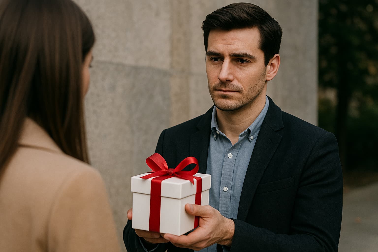 무심한 듯 다정하게 선물을 건네는 INTJ 남자, 감정보다 행동으로 호감을 표현