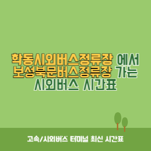 학동시외버스정류장에서 보성북문버스정류장 가는 시외버스 시간표 최신정보